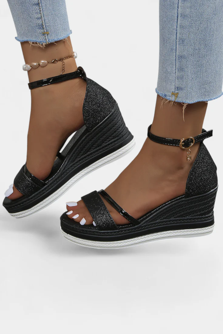 Corinne Sandalias Ortopédicas con Plataforma Wedge y Acabado Brillante - Image 12