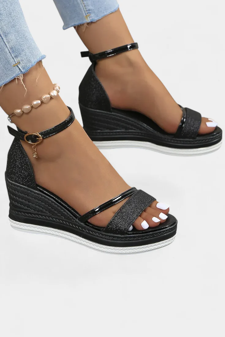 Corinne Sandalias Ortopédicas con Plataforma Wedge y Acabado Brillante - Image 8