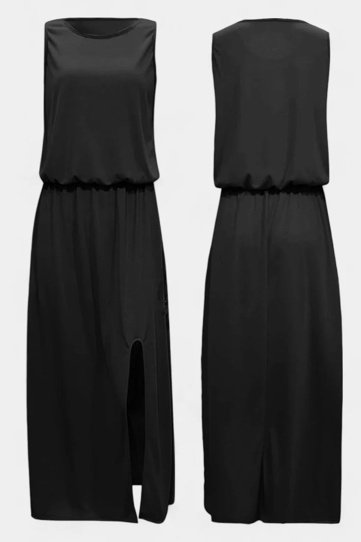 Dianne Vestido Sin Mangas con Abertura Lateral y Silueta Holgada - Image 6