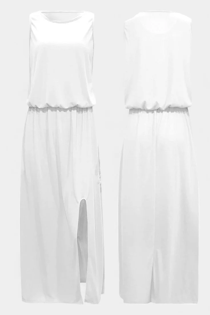 Dianne Vestido Sin Mangas con Abertura Lateral y Silueta Holgada - Image 7