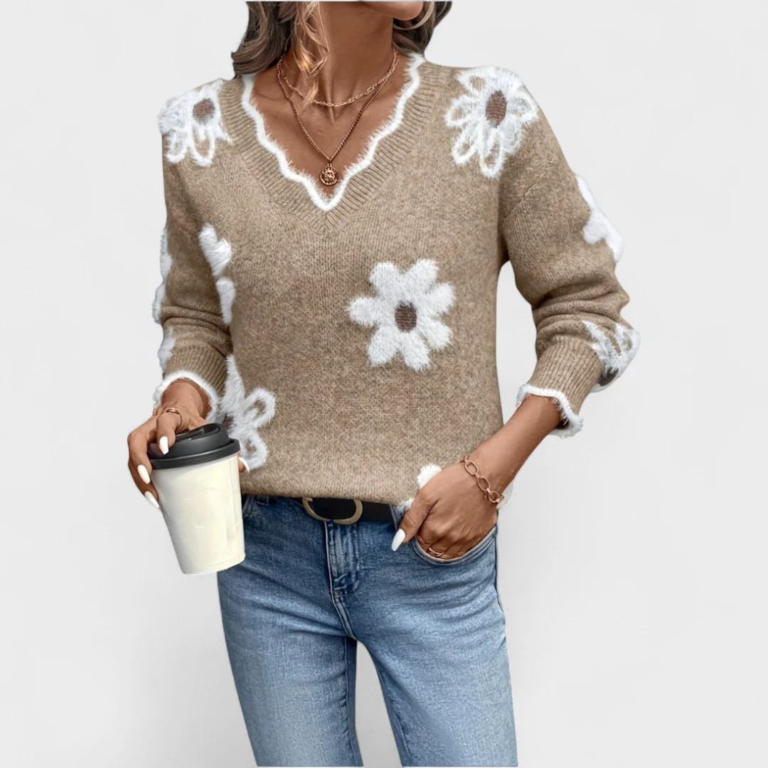 Elisa - Elegante jersey floral con cuello en V - Image 6
