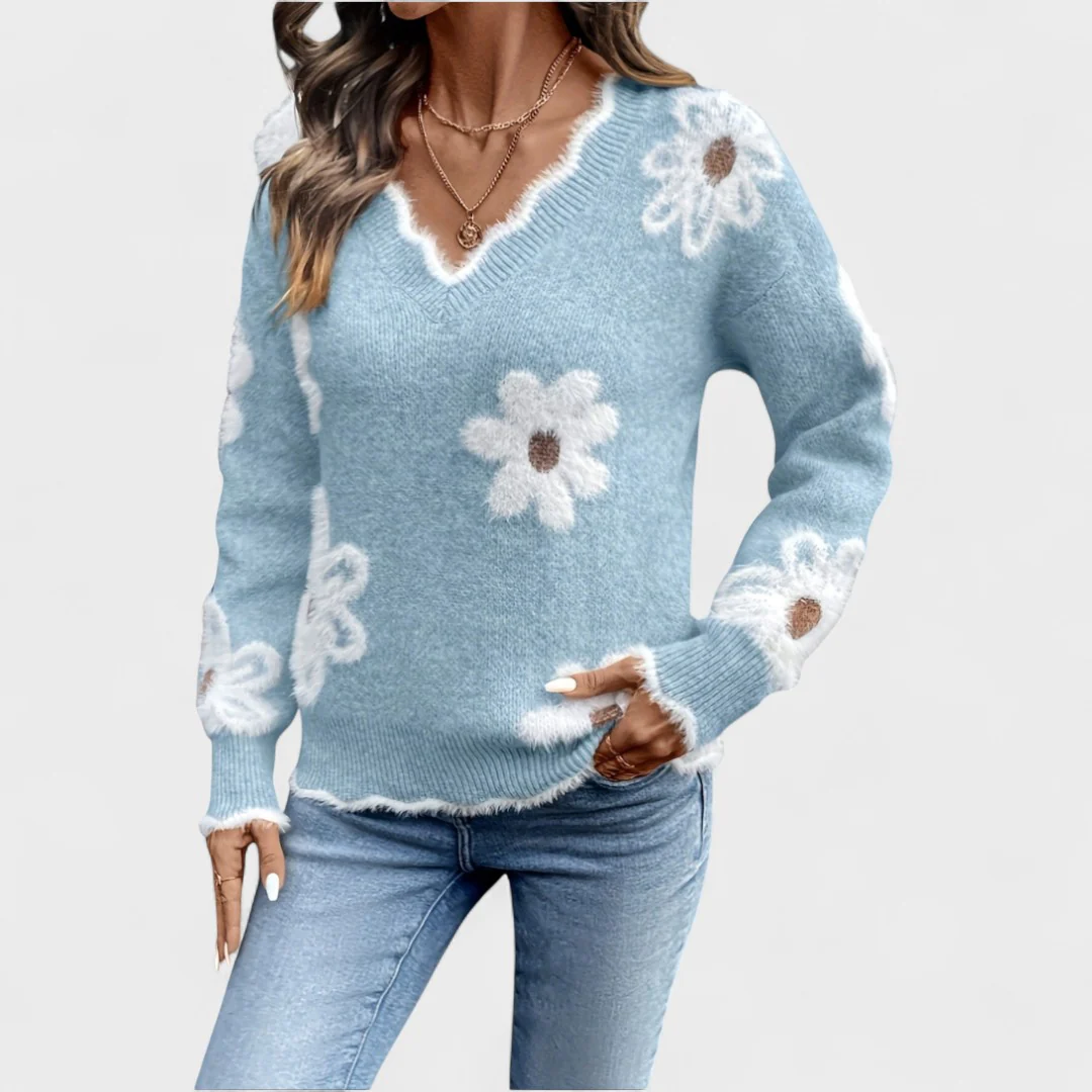 Elisa - Elegante jersey floral con cuello en V - Image 7