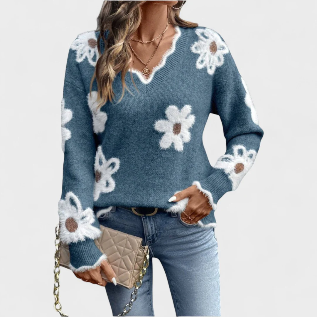 Elisa - Elegante jersey floral con cuello en V - Image 8