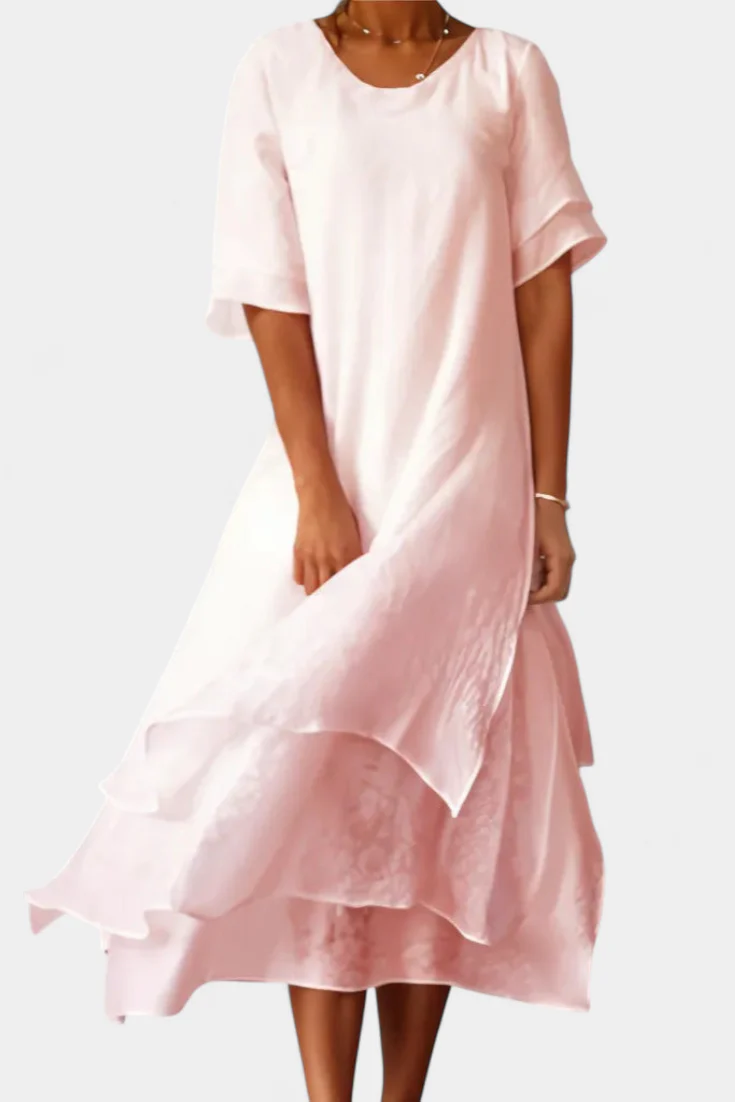 Eloise Vestido de Algodón en Capas Elegante