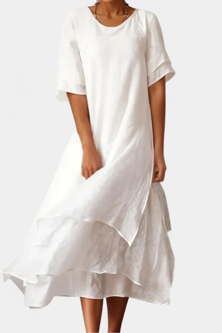 Eloise Vestido de Algodón en Capas Elegante - Image 2