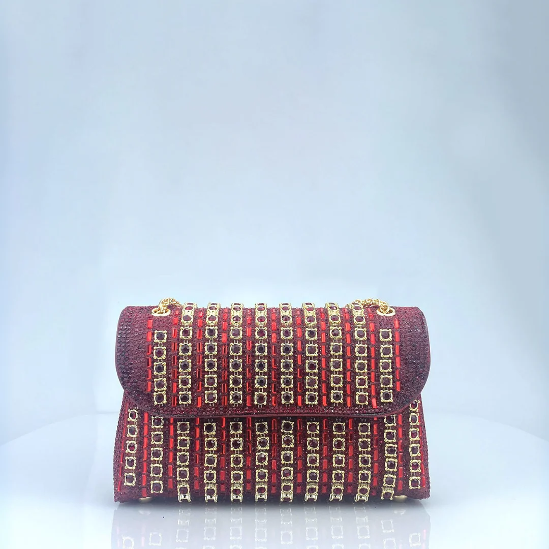 Estrella - Bolso bandolera con cadena elegante y diamantes de colores