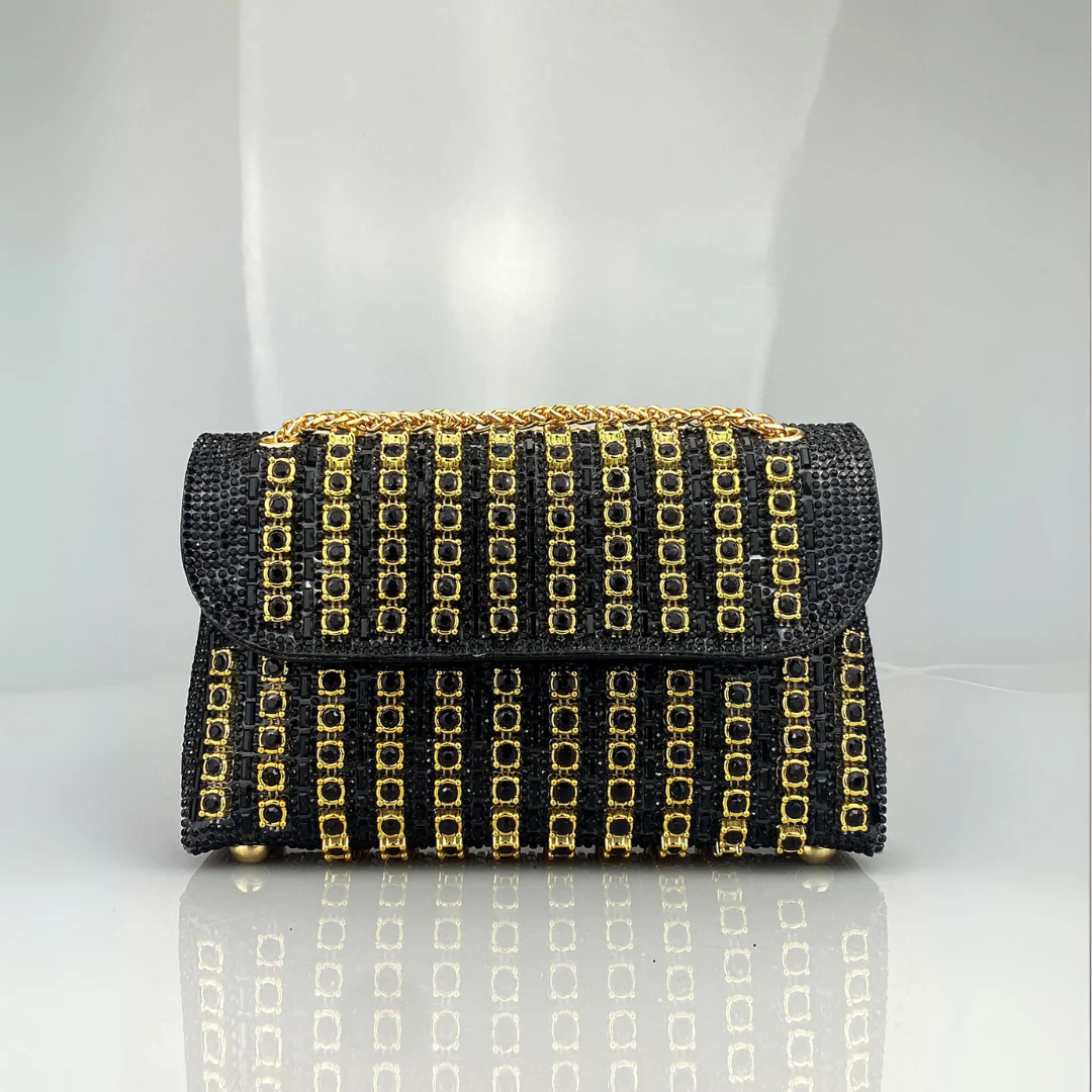 Estrella - Bolso bandolera con cadena elegante y diamantes de colores - Image 2