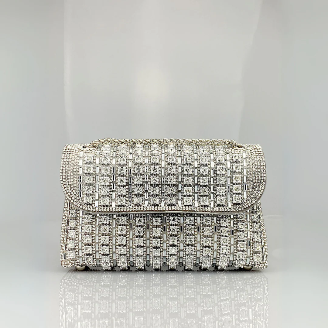 Estrella - Bolso bandolera con cadena elegante y diamantes de colores - Image 4