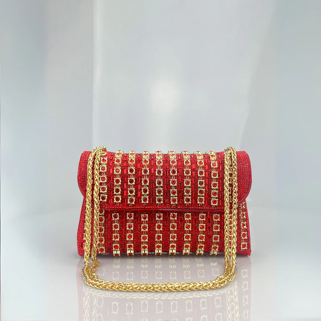 Estrella - Bolso bandolera con cadena elegante y diamantes de colores - Image 5