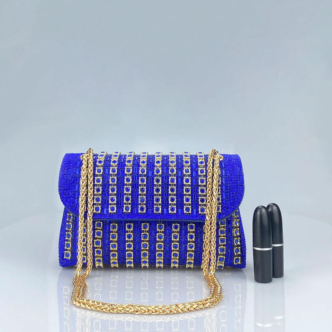 Estrella - Bolso bandolera con cadena elegante y diamantes de colores - Image 7