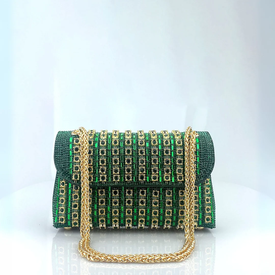 Estrella - Bolso bandolera con cadena elegante y diamantes de colores - Image 8