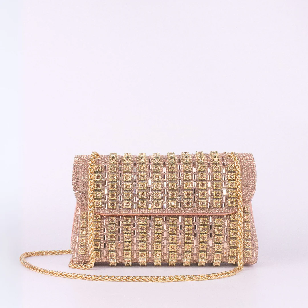 Estrella - Bolso bandolera con cadena elegante y diamantes de colores - Image 9