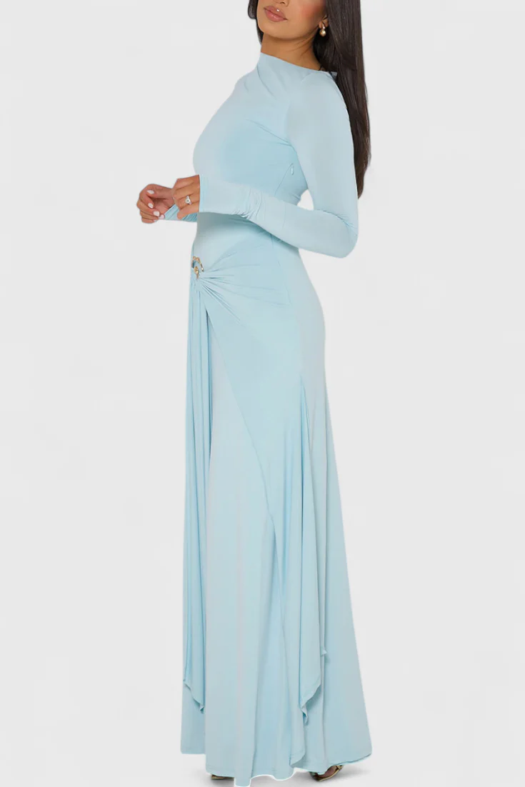 Fátima Vestido Ajustado Plisado con Detalles Metálicos - Image 4