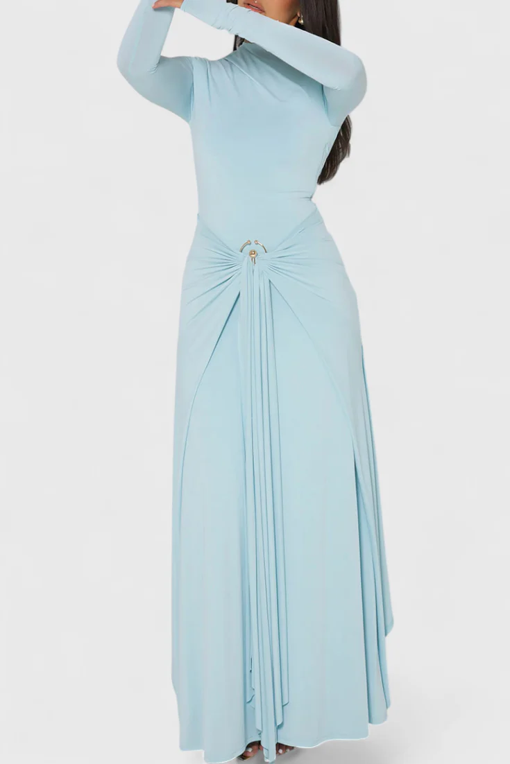 Fátima Vestido Ajustado Plisado con Detalles Metálicos - Image 5