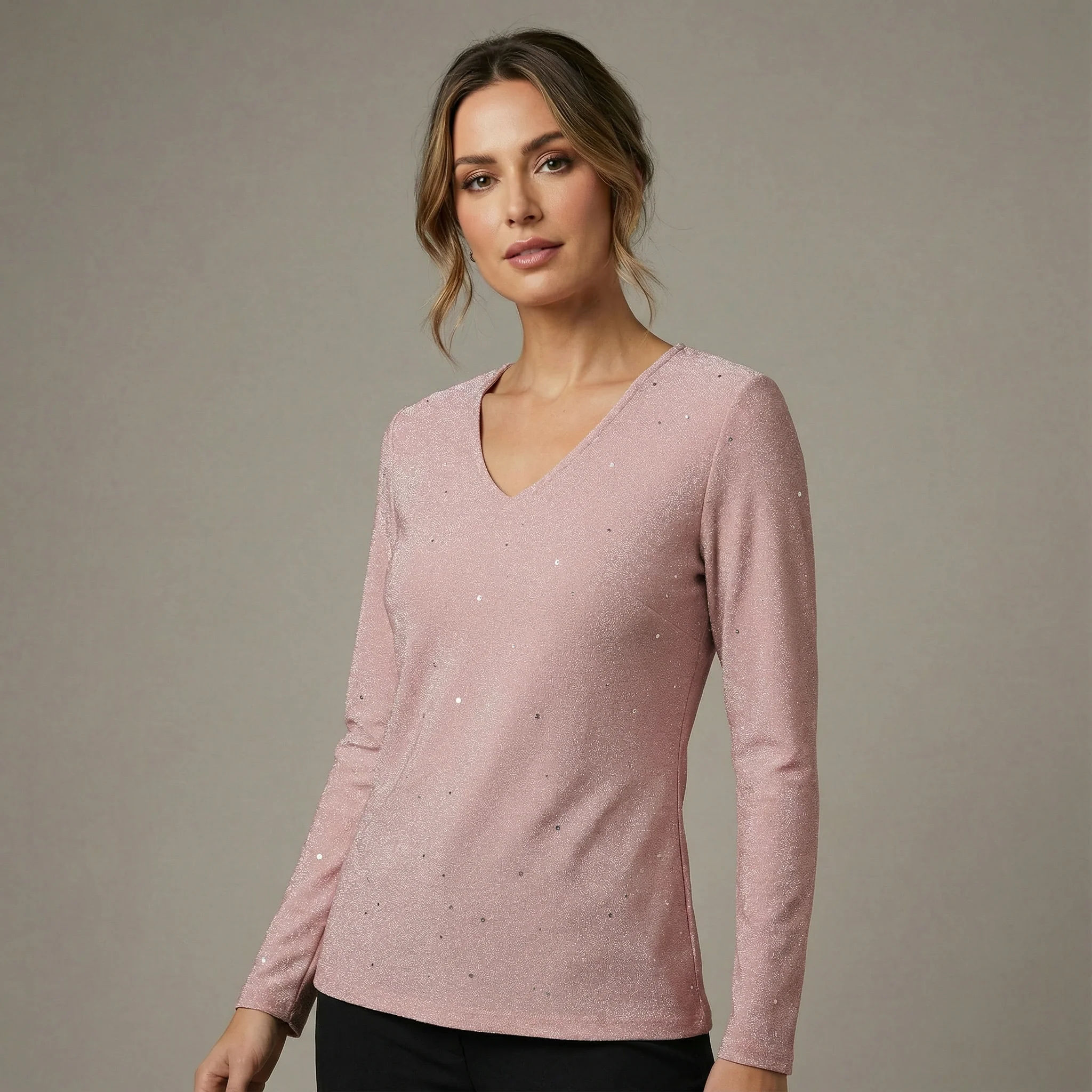 Francisca - Blusa con cuello en V y diseño de rombos - Image 5