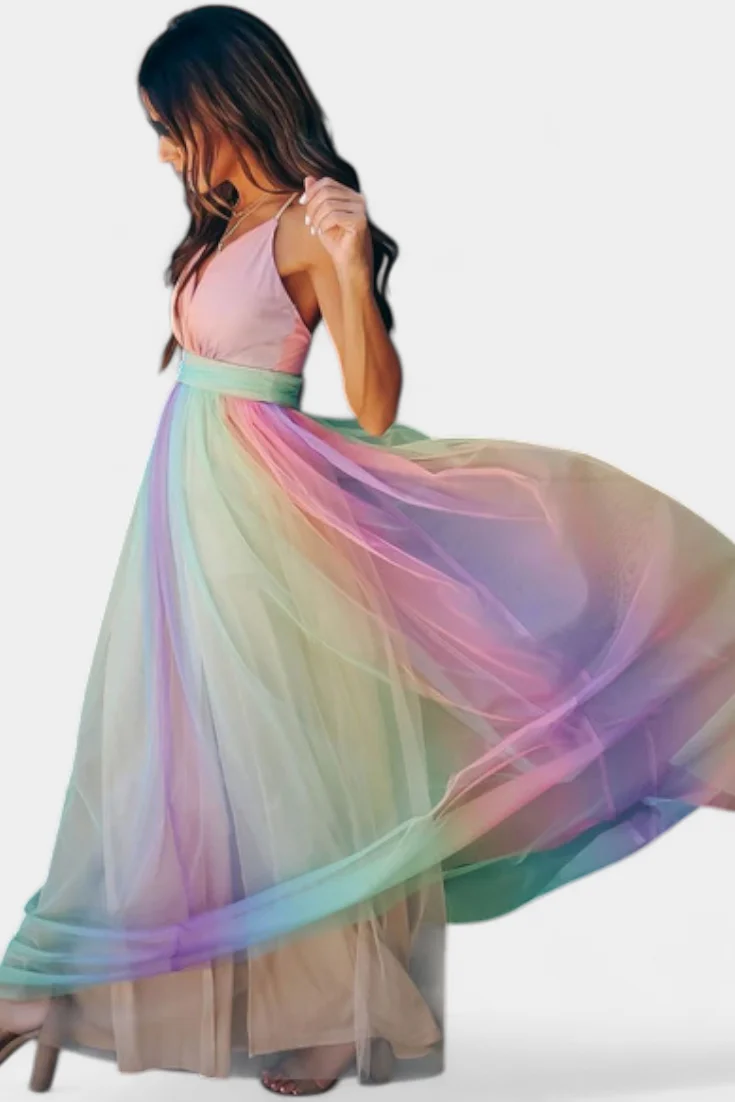 Gretchen Vestido de Rayas Multicolor con Escote en V - Image 5