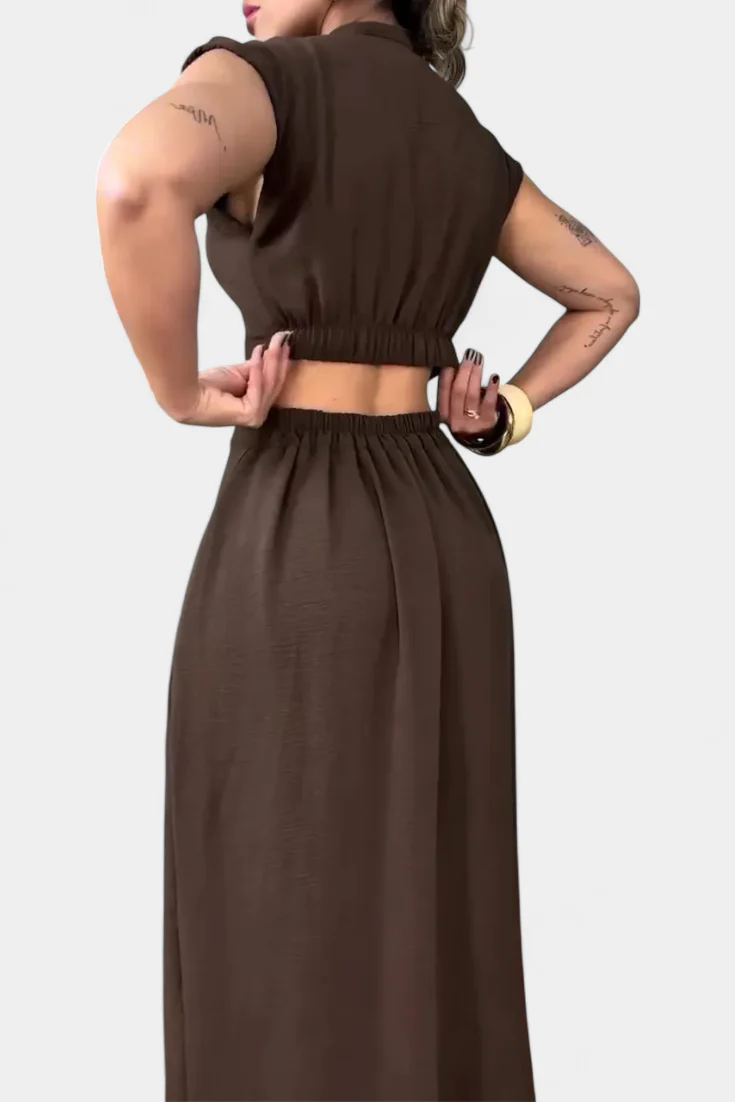 Griselda Vestido Midi con Botones y Cintura Abierta - Image 10