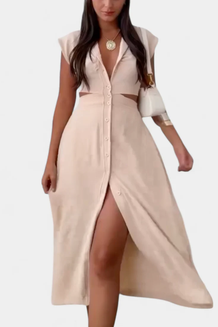 Griselda Vestido Midi con Botones y Cintura Abierta - Image 16