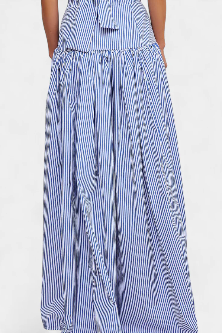 Ippolita Camisa de Cuello Alto a Rayas y Falda de Traje Plisada - Image 6