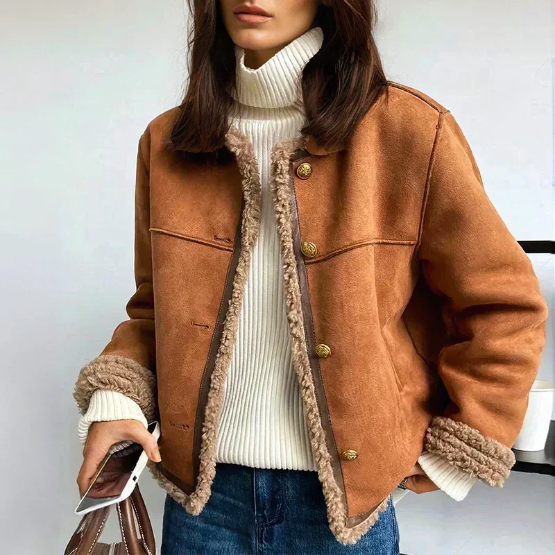 Isabel - Chaqueta de piel de oveja abotonada - Image 2