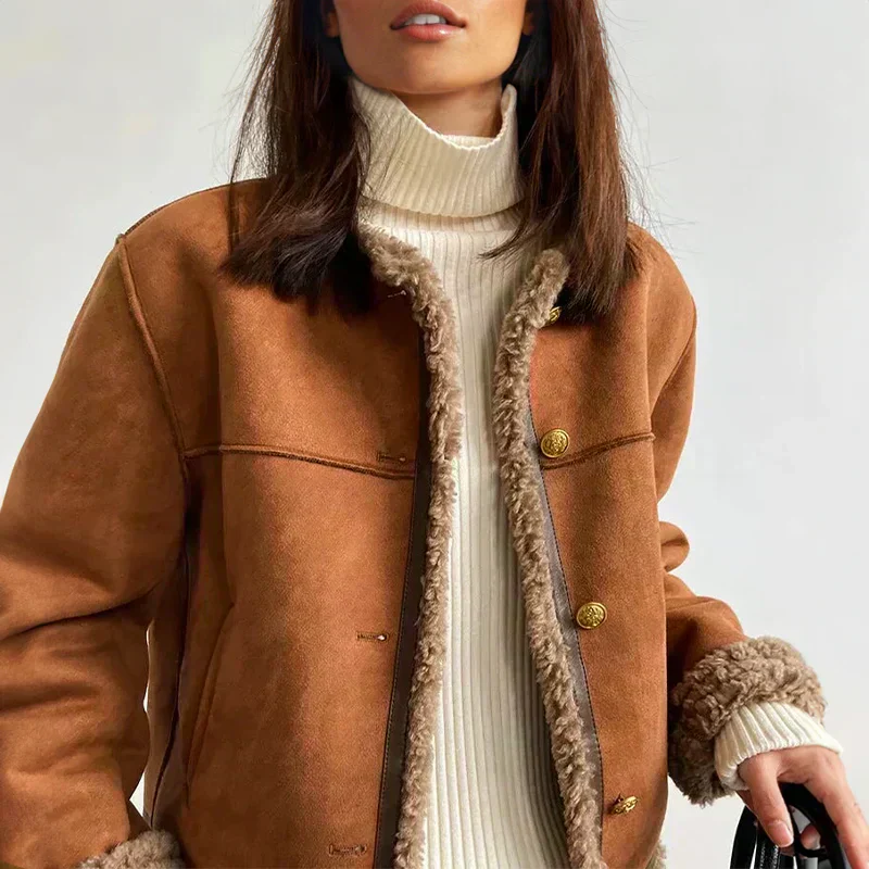 Isabel - Chaqueta de piel de oveja abotonada - Image 3