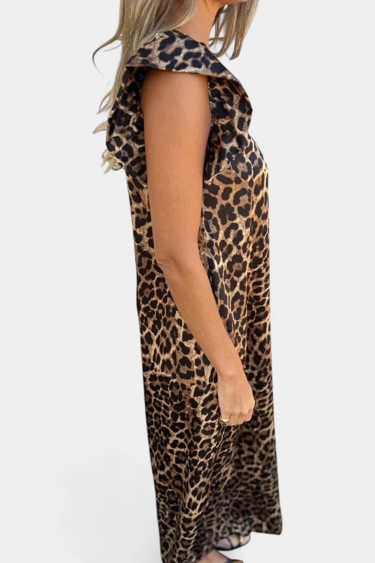 Isela Mono de Cuello en V con Estampado de Leopardo - Image 4