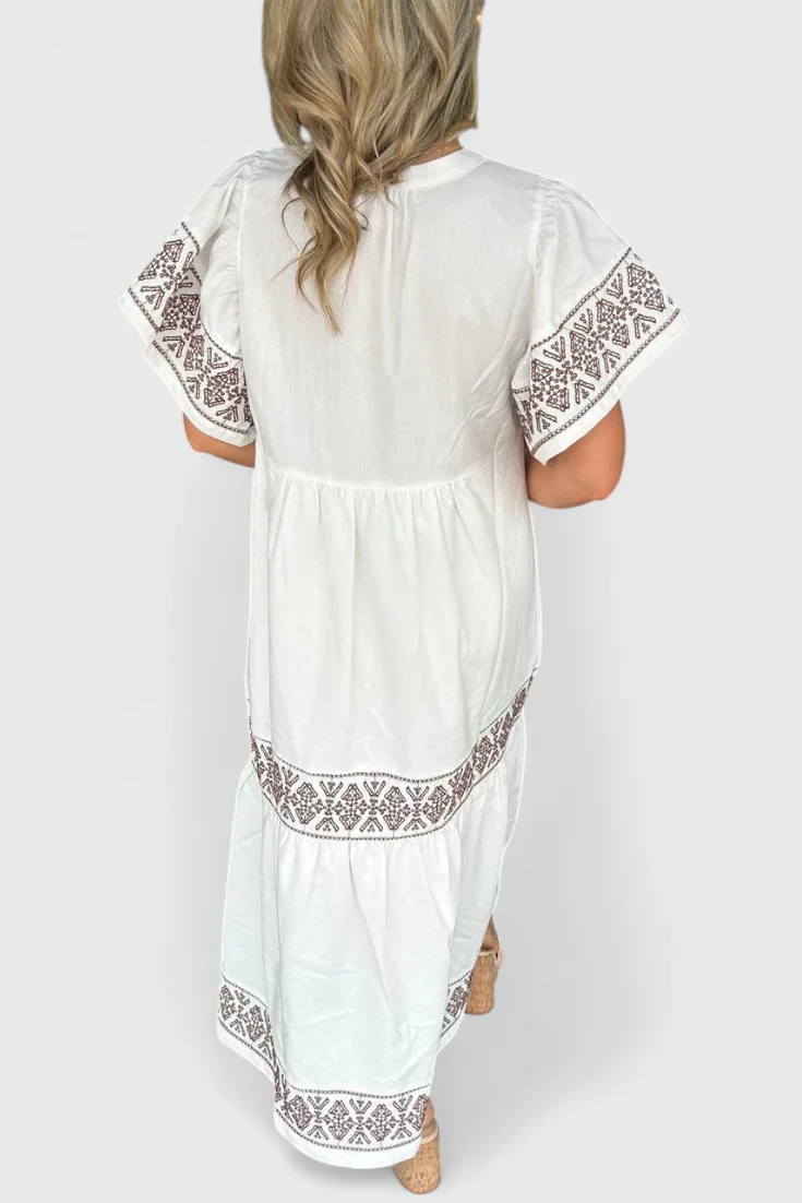 Jacinta Vestido Boho Maxi con Escote en V - Image 3