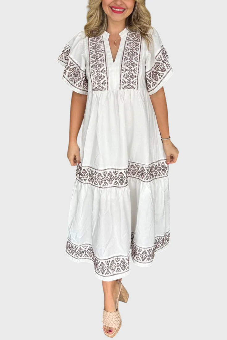 Jacinta Vestido Boho Maxi con Escote en V - Image 4