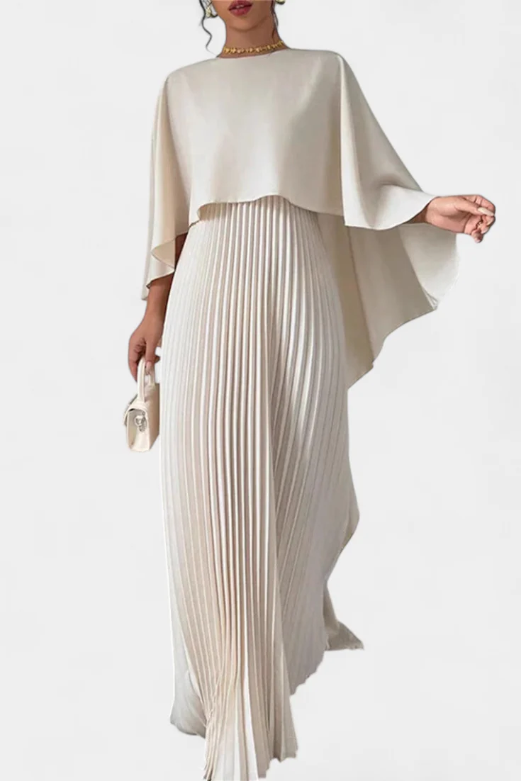 Jane Vestido Maxi de Cuello Alto con Pliegues y Mangas de Volante - Image 2