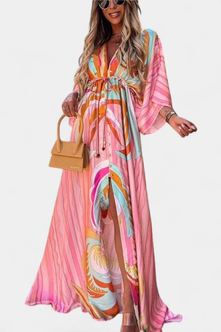 Joelle Vestido Suave Arcoíris con Manga Murciélago - Image 3