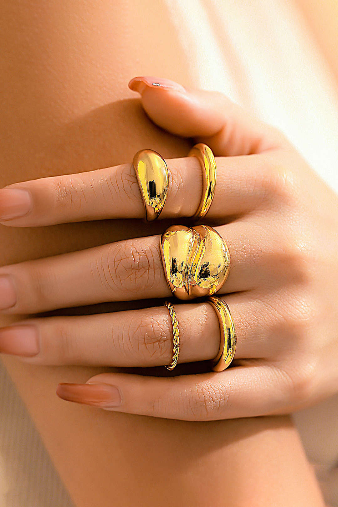 Juego de Anillos de Metal de 4 Piezas - Image 3