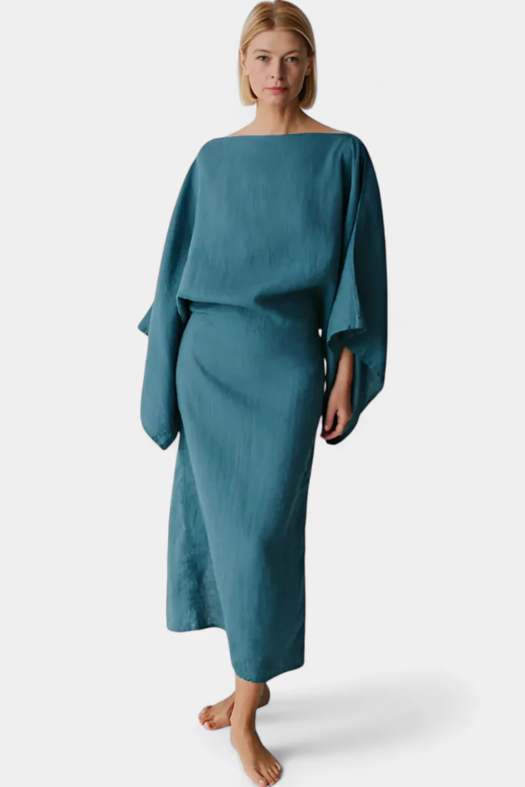 Kamilia Vestido Kimono de Lino y Algodón - Image 2