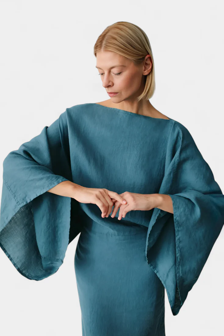 Kamilia Vestido Kimono de Lino y Algodón - Image 3