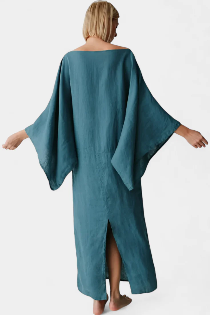 Kamilia Vestido Kimono de Lino y Algodón - Image 4