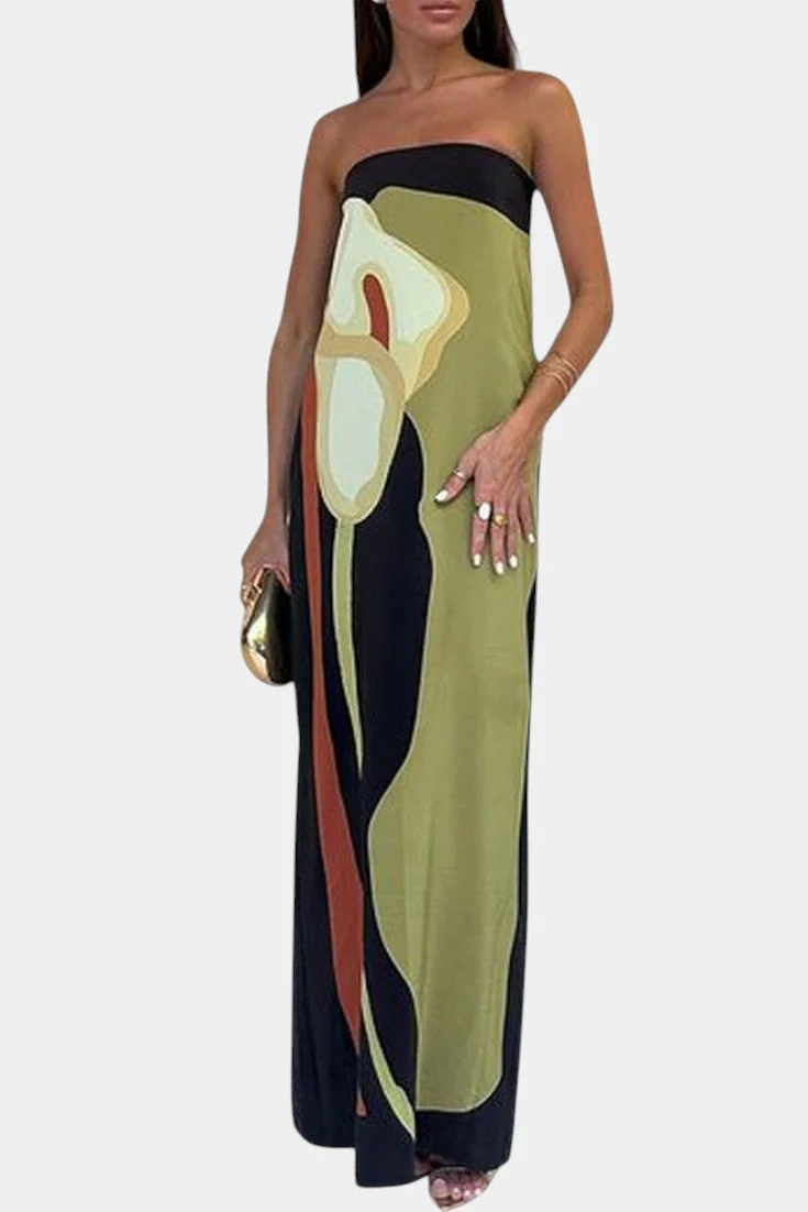 Laura Vestido Sin Tirantes con Estampado Floral - Image 6
