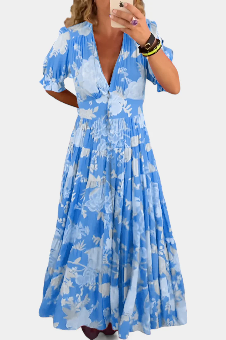 Lina Vestido Floral con Escote en V - Image 4