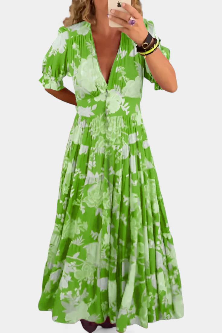 Lina Vestido Floral con Escote en V - Image 5