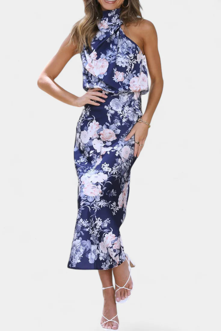 Lisa Vestido Maxi Floral con Cuello Halter y Cintura Elástica - Image 10