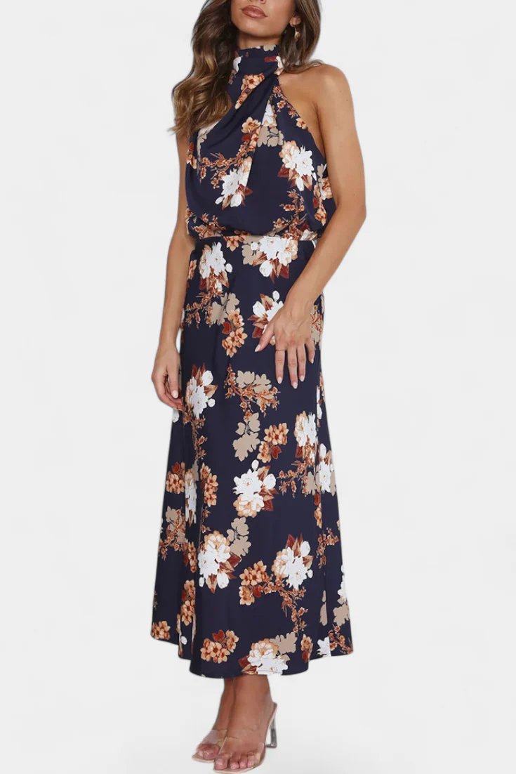 Lisa Vestido Maxi Floral con Cuello Halter y Cintura Elástica - Image 11