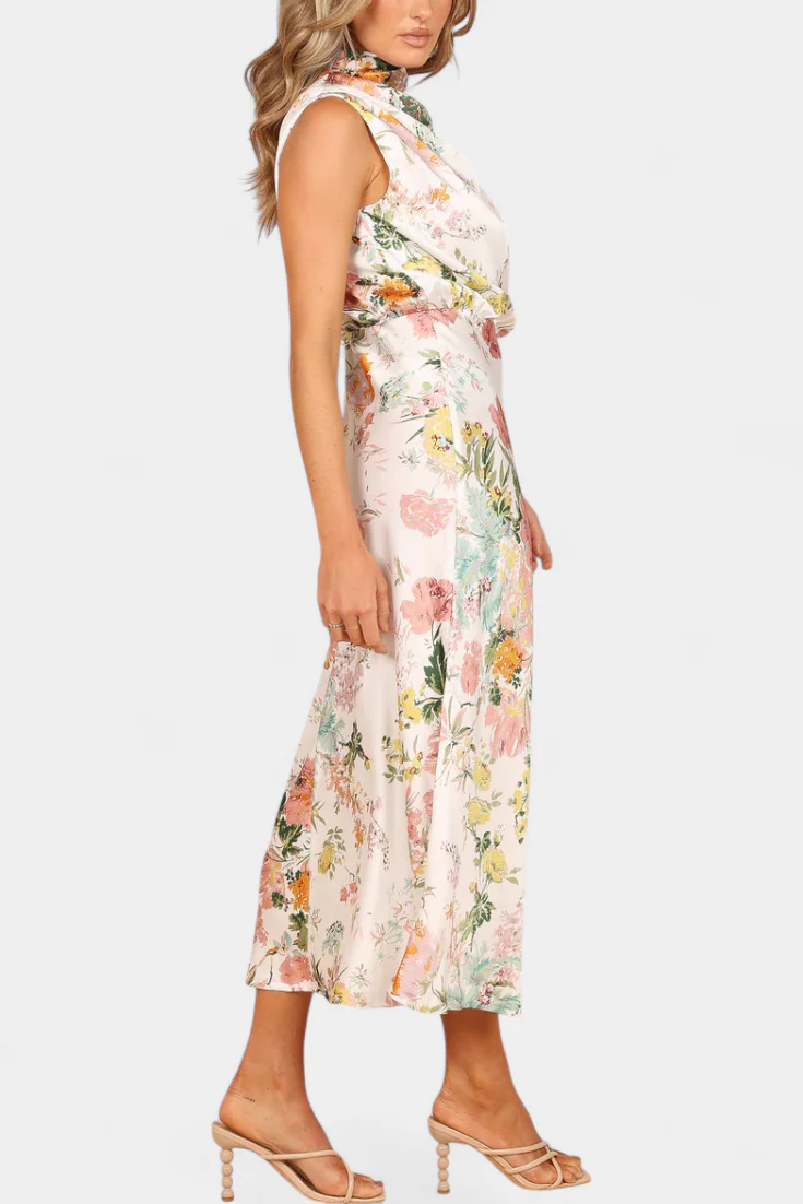 Lisa Vestido Maxi Floral con Cuello Halter y Cintura Elástica - Image 2
