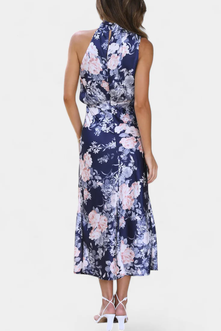 Lisa Vestido Maxi Floral con Cuello Halter y Cintura Elástica - Image 6