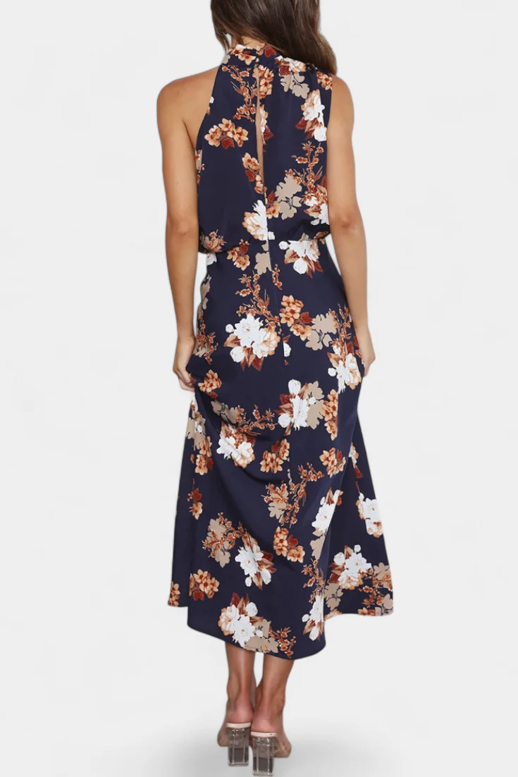 Lisa Vestido Maxi Floral con Cuello Halter y Cintura Elástica - Image 7