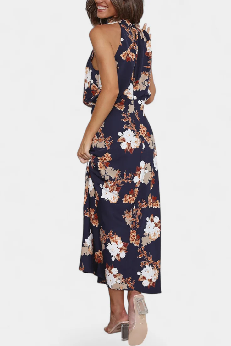 Lisa Vestido Maxi Floral con Cuello Halter y Cintura Elástica - Image 8