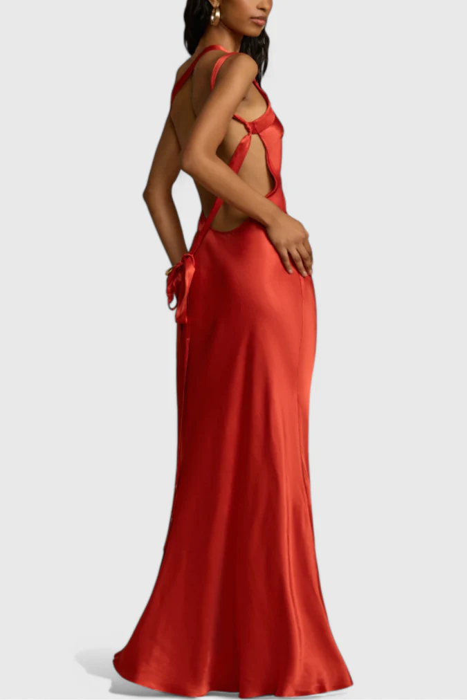 Lucra Vestido Maxi con Tirantes Diagonales y Espalda Descubierta - Image 7