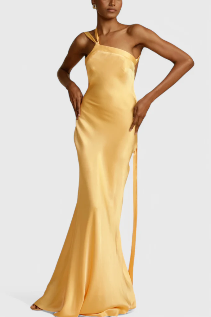 Lucra Vestido Maxi con Tirantes Diagonales y Espalda Descubierta - Image 8