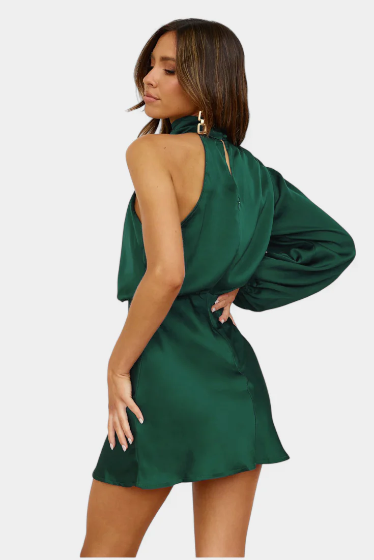 Mara Vestido Mini Drapado de Un Hombro - Image 15