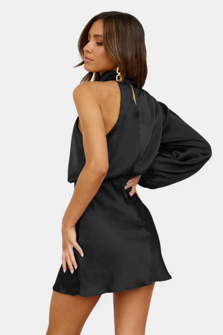 Mara Vestido Mini Drapado de Un Hombro - Image 17