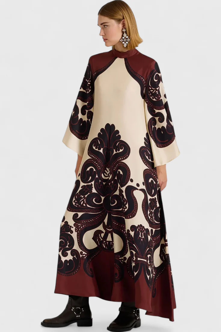 Maritza Vestido con Estampado de Grenadilla y Cuello Alto - Image 6