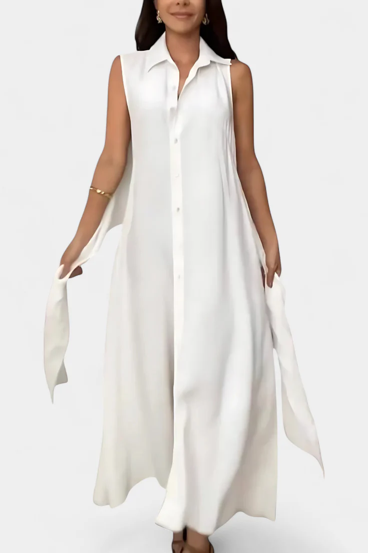 Meryl Vestido Camisero con Botones y Lazo Ajustable - Image 8