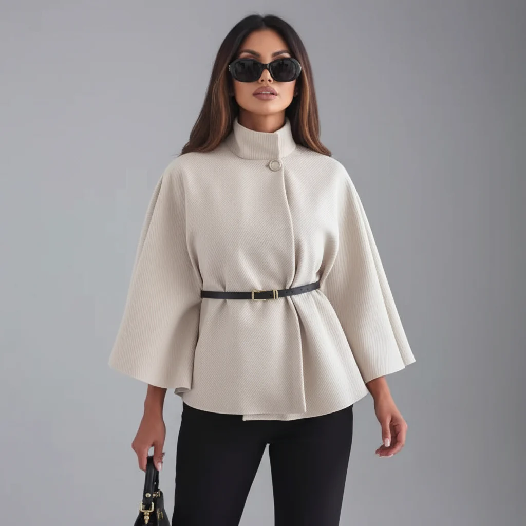 Mila - Elegante chaqueta con mangas de mariposa y cinturón